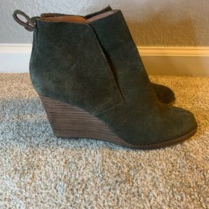 Lucky Brand Suede Wedge Booties